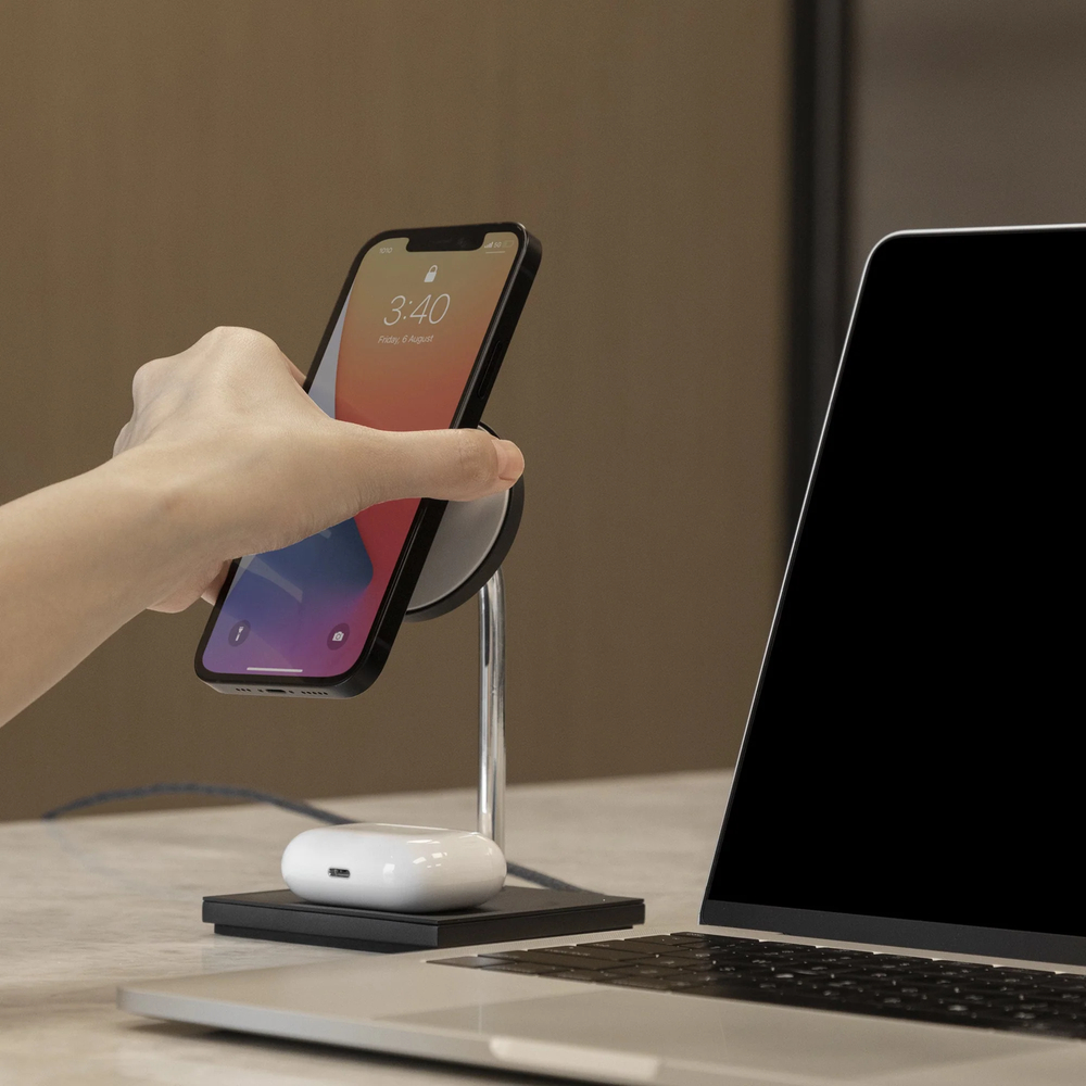 SNAP MAGNETIC 2-IN-1 Беспроводное зарядное устройство, 2 в 1, цвет: черный